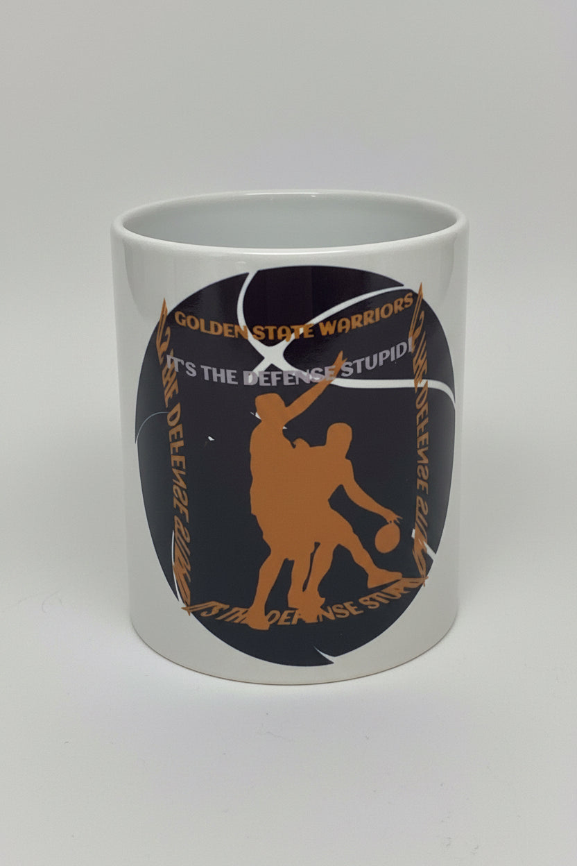 12oz It's the defense basketball coffee cup