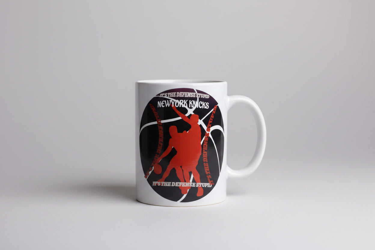 15oz It's The Defense Stupid Knicks coffee mug