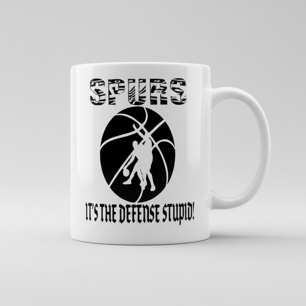 It's The Defense Stupid Basketball spurs coffee mug